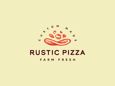 Rustic Pizza farm fresh icon logo pizza rustic tomato vegetable