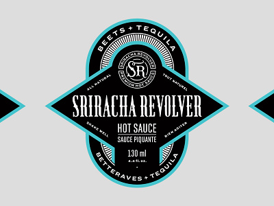 Sriracha Revolver branding label lettering packaging typography