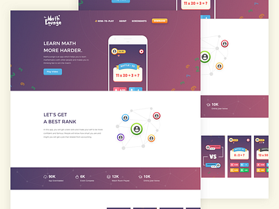 MathLounge App Website Design android angga risky game ios mobile ui design web design website