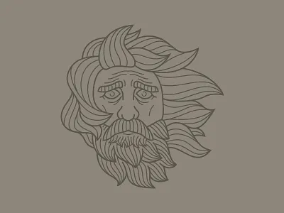 Trying Times Mark beard eyes face hair hopeful logo monoline sad wind