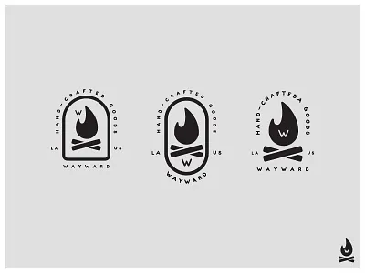 Logo Exploration camping explore fire flame hiking icon lockup logo type wayward