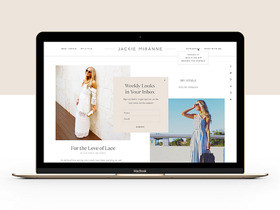 Jackie Miranne Site blog blogger blush color blocking fashion layout nude typography website