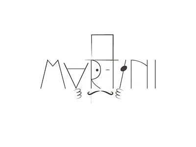 Martini cocktail drink logo martini