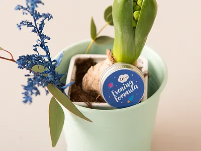 stickers for beauty boxes blue cute design flowers illustration print