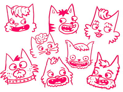 Cats cats doodle illustration sketch