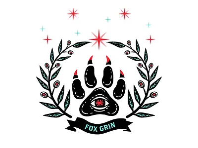 Fox Grin Seal fox grin illustration logo