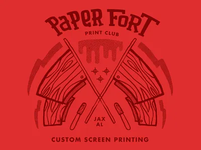 Shop Rags halftones ink paper fort red screenprinting shop rags squeegee squeegee flag