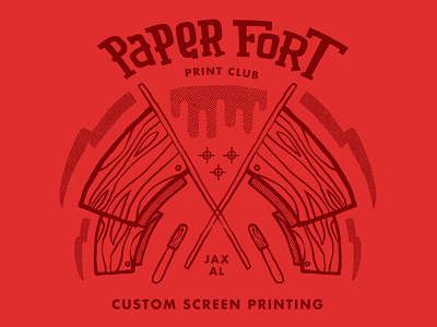 Shop Rags halftones ink paper fort red screenprinting shop rags squeegee squeegee flag