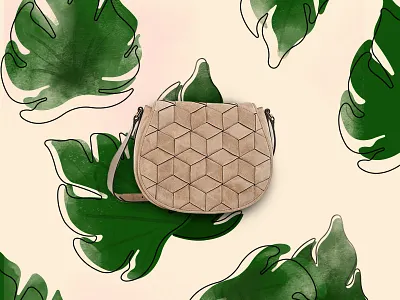 Philodendron Leaves for Welden bag colorful digital painting handbag instagram leaves philodendron plant summer