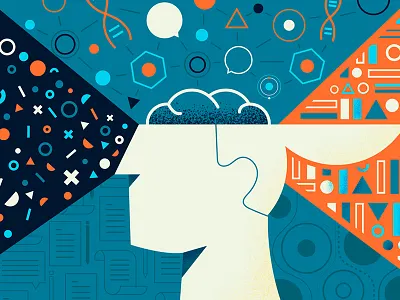 Poster geometrical illustration mind poster simple