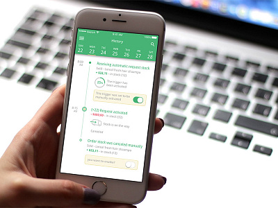 Winventory - Dash calendar dashboard mobile