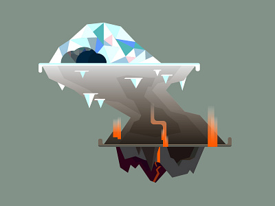 Fire and Ice bold caves elements fire and ice illustration