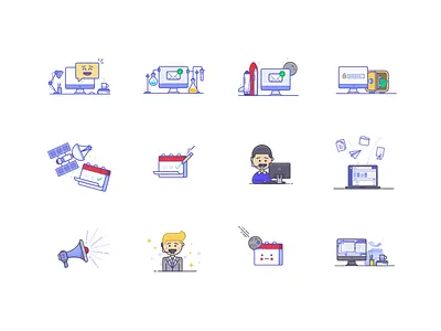 Spot Illustrations ae calendar calls crm illustration integrations meetings science sdr space spot sso