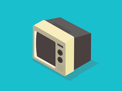 Tv illustration isometric retro tv