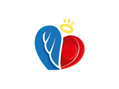 Coração de Anjo angel baby heart icon logo wings