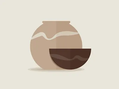 Pottery clay design flat graphic icon icons illustration pottery vector