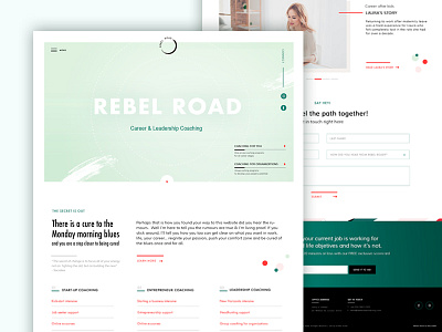 Rebel Road Home Page business coaching website career coach coaching website service website ui design ux design website design