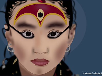 Kumari Face Vector Art art goddess illustrations kumari living nepal nepali vector