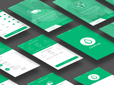 Laundry App UI Kit app ui kit collection delivery debut dry cleaning green ironing laundry laundry app laundry ui kit washing