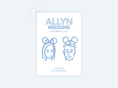 Wedding invite disney illustration invite wedding