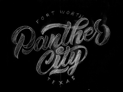 Panther City T-shirt apparel design calligraphy hand lettering