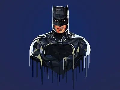 Batman artbyvishnu batman face illustration illustrator lowpoly movie vector