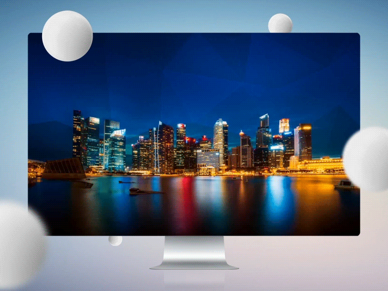 Web Totem Monitoring animation astana city gif landing ui web