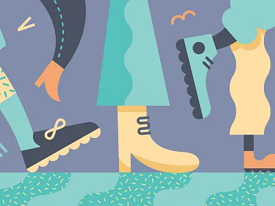 Lotsa legs character design illustration