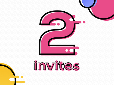 2 dribbble invites! clean design digital graphic icon illustration invitation invites round yellow