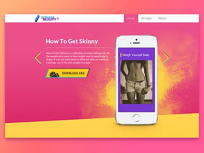fitness and beauty promopage gradient pink promo promopage ui web