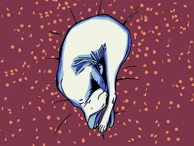 Sphynx Cat Sleeping - Yoga Kitty animal drawing big ears cat cat illustration cute kitty kitty sphynx cat wrinkly cat yoga yoga cat