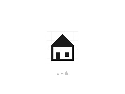 E + House logo grid design e eco energy grid house interior logo mark negative negative space space