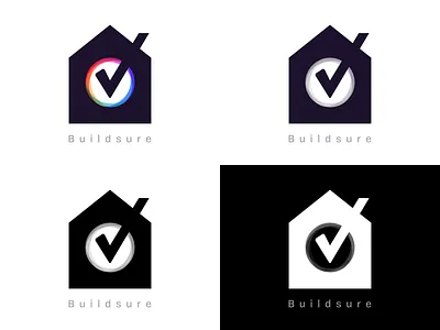 Buildsure Logo Variants build builsure ewdigital home house logo madebyew sure tick