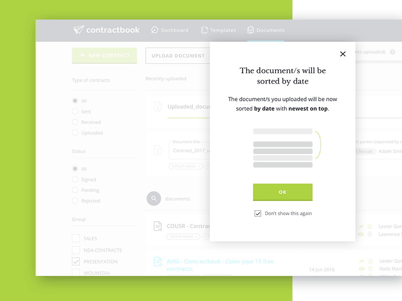 💃 Sorting animation contractbook minimal modal sorting