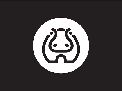 Hipppo animal elephant icon line logo mark symbol