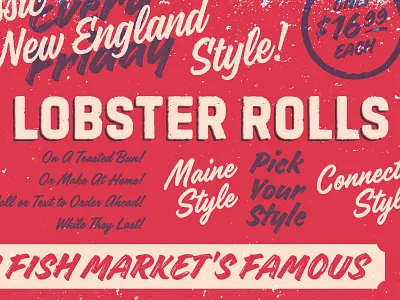Lobstah Rolls lobster poster signage typography