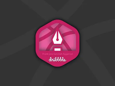 Hey dribbble badge debut design patch pen pink