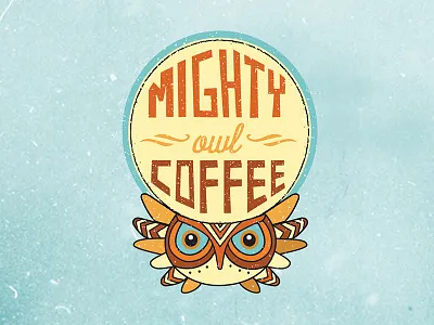 Mighty Owl Coffee branding identity illustration logo logo design
