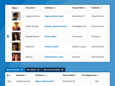 Table variations design system government tables tabs