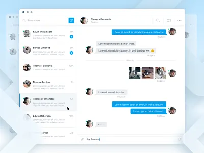 Messages Web App application blue chat conversation dashboard education groups messages ui ux web website