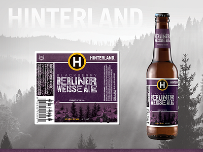 Hinterland Brewery - Blackberry Berliner Weisse Ale bear beer blackberry brewery bush geometry hinterland illustration texture topography trees wisconsin