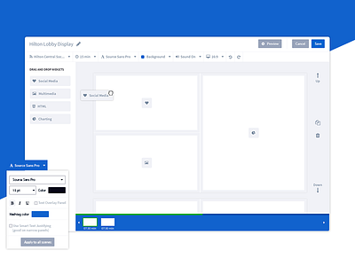 Display Builder clean dashboard design editor flat interface presentation settings software ui user experience ux