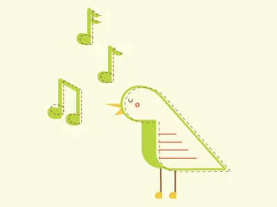 Kind tweeting bird bird character illustration