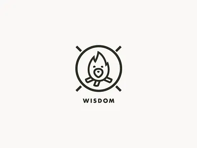 Fire Bear bear camp campfire fire icon logo mark woods