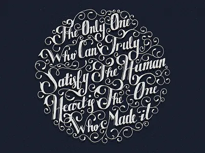 Satisfy floral god hand lettering quote script swash type