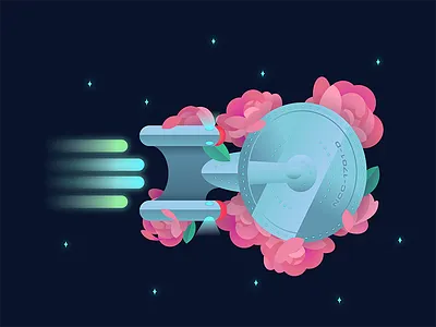 Boldly Go enterprise flowers space star star trek tng trek