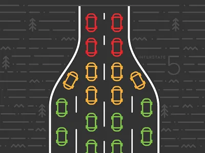 Traffic Jam! cars freeway illustration line road traffic