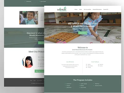 Pre-school website design web design web design mockup