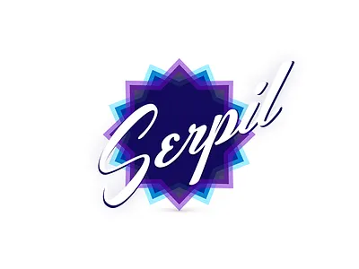 Serpil Pastry House blue food logo pastry purple script star