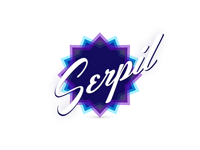 Serpil Pastry House blue food logo pastry purple script star